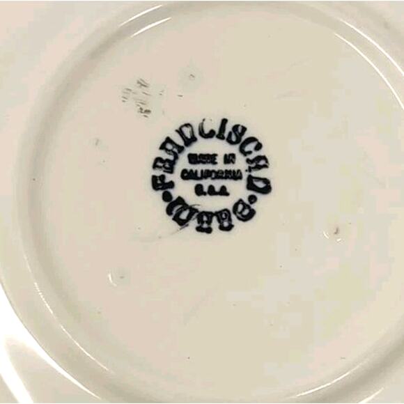 2 Sets Franciscan Apple Cups Saucers 1940s Hand Decorated in California USA READ - Picture 15 of 16